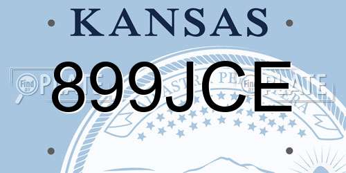 899JCE Kansas License Plate