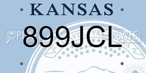 899JCL Kansas License Plate