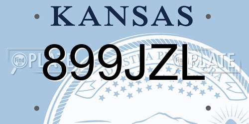 899JZL Kansas License Plate