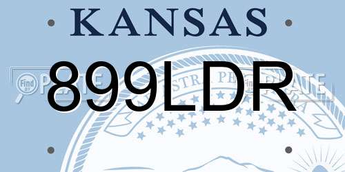 899LDR Kansas License Plate
