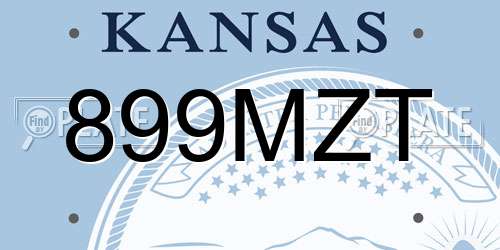 899MZT Kansas License Plate