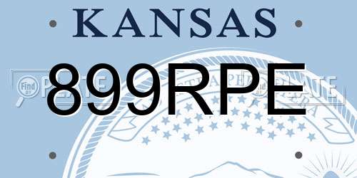 899RPE Kansas License Plate