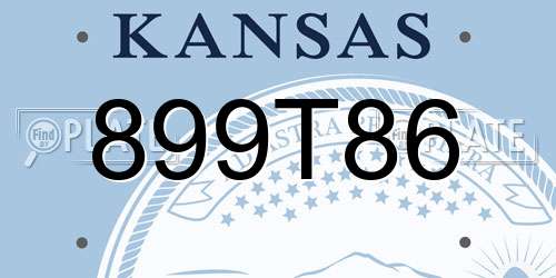 899T86 Kansas License Plate