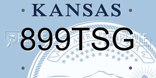 899TSG Kansas License Plate
