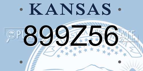 899Z56 Kansas License Plate