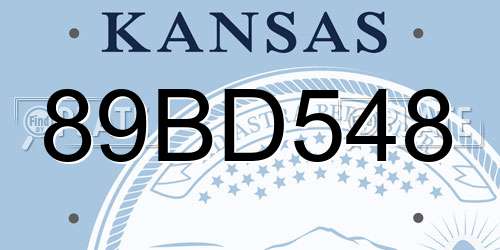 89BD548 Kansas License Plate