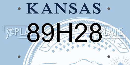 89H28 Kansas License Plate