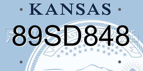 89SD848 Kansas License Plate