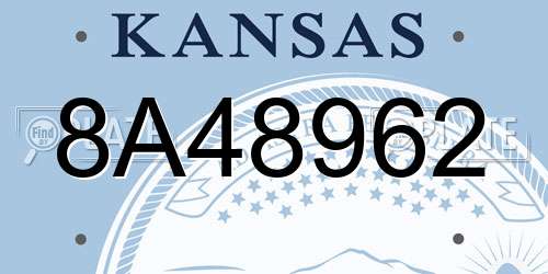8A48962 Kansas License Plate