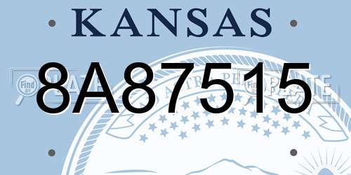 8A87515 Kansas License Plate