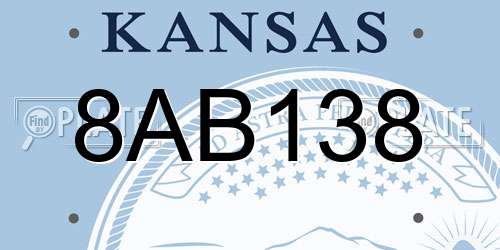 8AB138 Kansas License Plate