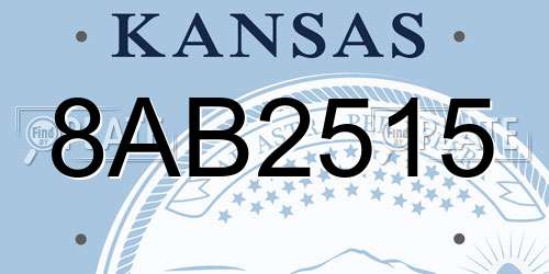 8AB2515 Kansas License Plate