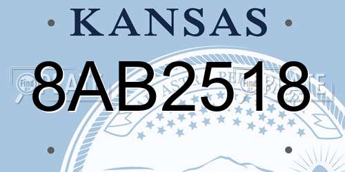 8AB2518 Kansas License Plate