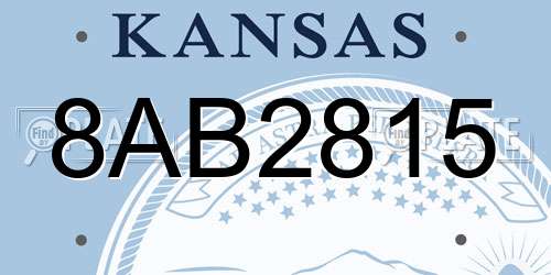 8AB2815 Kansas License Plate