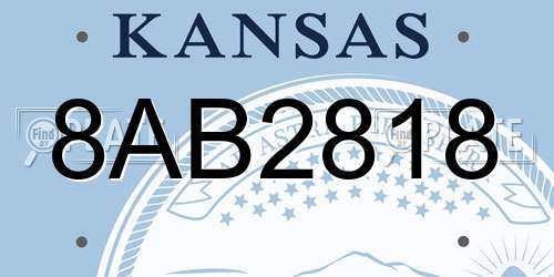 8AB2818 Kansas License Plate