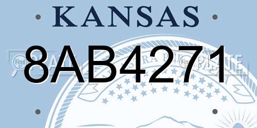 8AB4271 Kansas License Plate