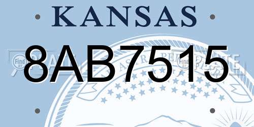 8AB7515 Kansas License Plate