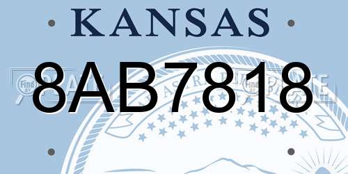 8AB7818 Kansas License Plate