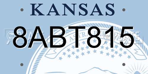 8ABT815 Kansas License Plate