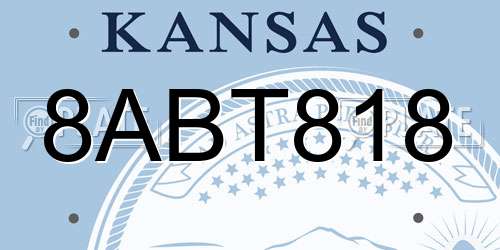 8ABT818 Kansas License Plate