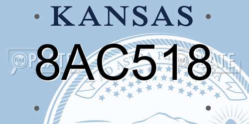 8AC518 Kansas License Plate