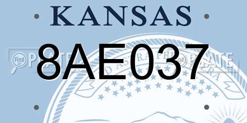8AE037 Kansas License Plate
