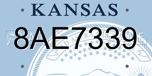 8AE7339 Kansas License Plate