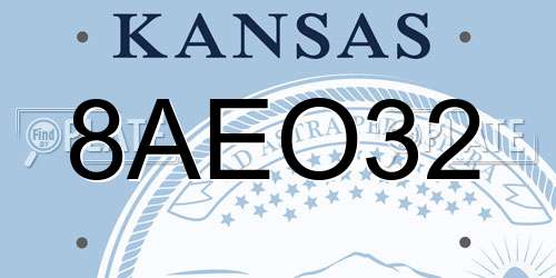 8AEO32 Kansas License Plate