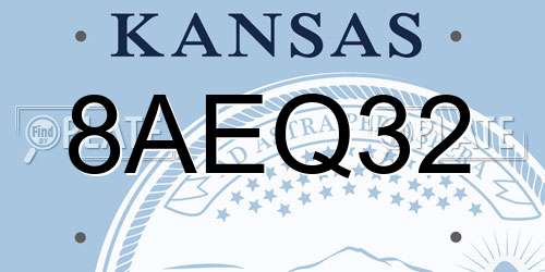 8AEQ32 Kansas License Plate