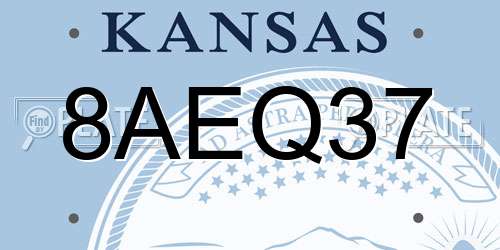 8AEQ37 Kansas License Plate