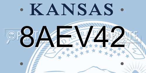 8AEV42 Kansas License Plate