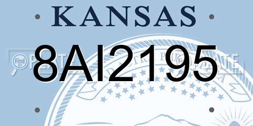 8AI2195 Kansas License Plate