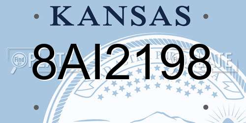 8AI2198 Kansas License Plate
