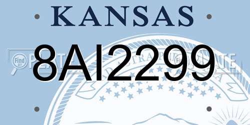 8AI2299 Kansas License Plate