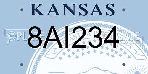 8AI234 Kansas License Plate