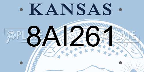 8AI261 Kansas License Plate