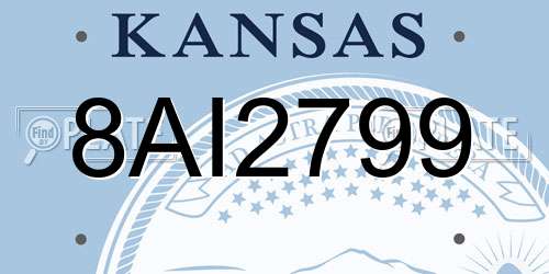 8AI2799 Kansas License Plate