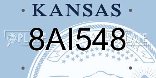 8AI548 Kansas License Plate