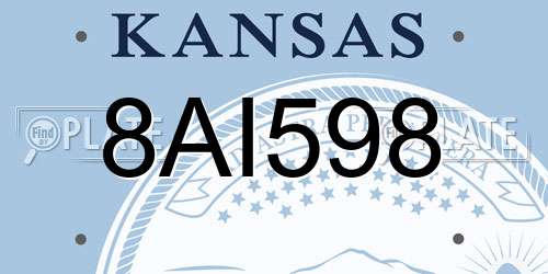 8AI598 Kansas License Plate