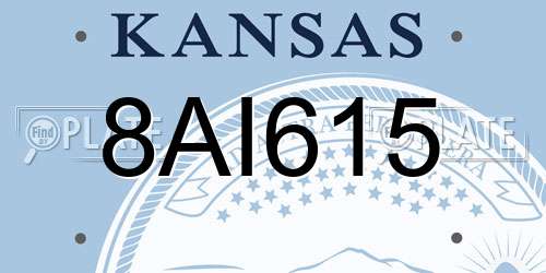 8AI615 Kansas License Plate