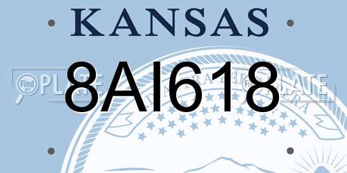 8AI618 Kansas License Plate