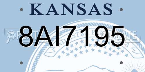 8AI7195 Kansas License Plate
