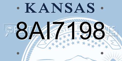 8AI7198 Kansas License Plate