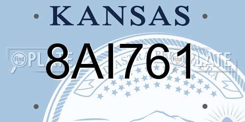8AI761 Kansas License Plate