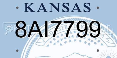 8AI7799 Kansas License Plate