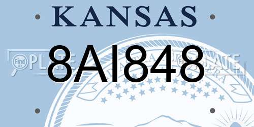 8AI848 Kansas License Plate
