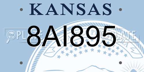 8AI895 Kansas License Plate