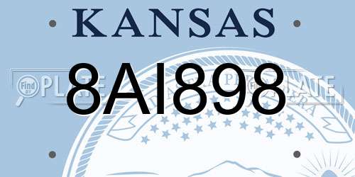 8AI898 Kansas License Plate
