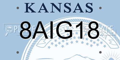 8AIG18 Kansas License Plate