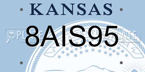 8AIS95 Kansas License Plate